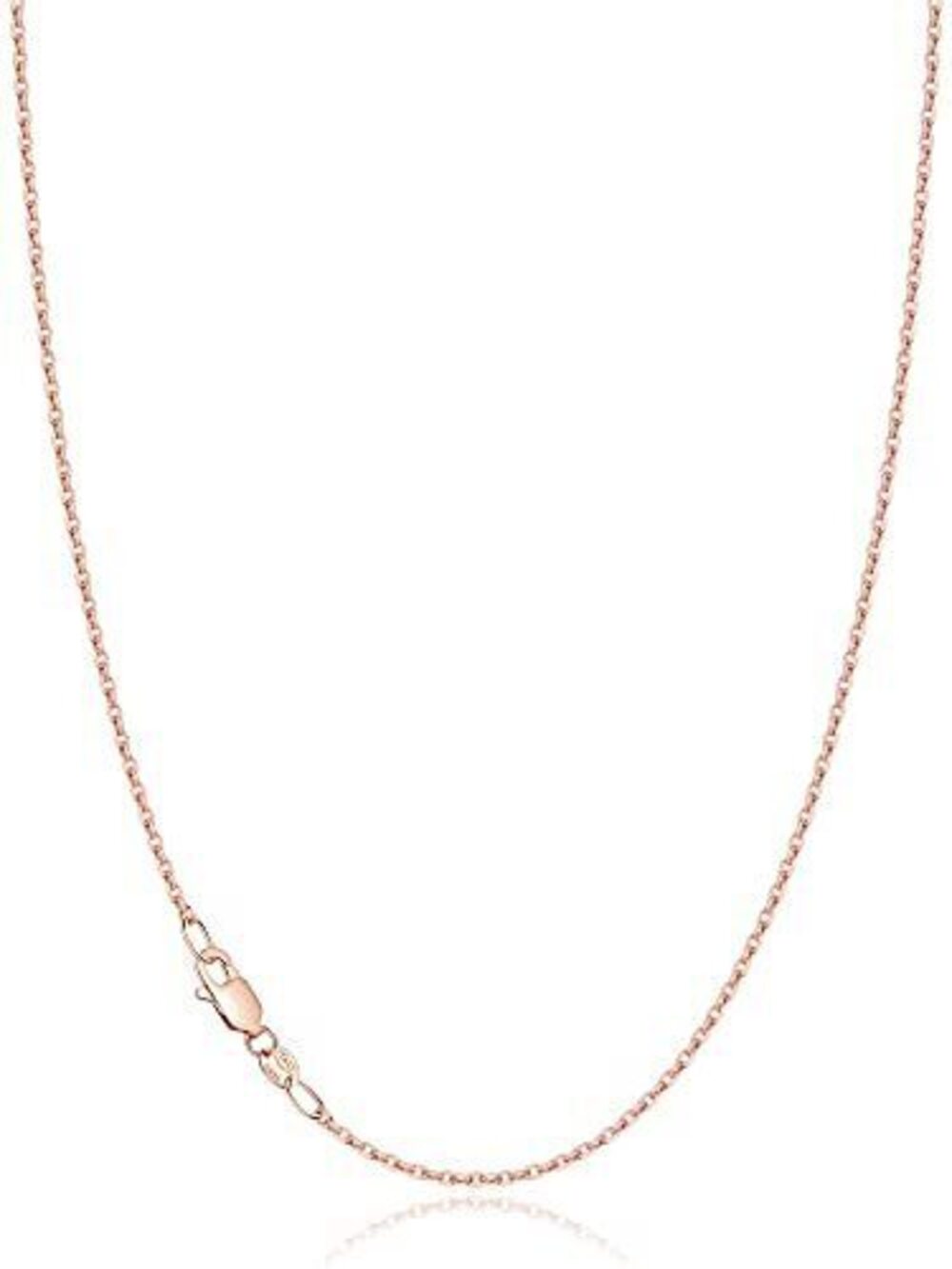 3877 18K Rose Gold Plated Chain Necklace , 1.2mm Cable 18K Rose Gold Plated